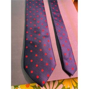 Izod Navy Tie with Red Polka Dots